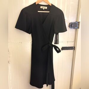 DVF Diane Von Furstenberg Classic Savilla Black Wrap Dress - Size S